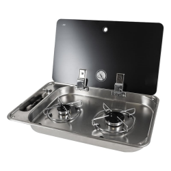 Built-in cooktop with 2 burners and glass lid FC1336