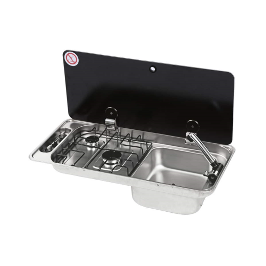 CAN built-in gas hob with 2 burners and right-hand sink FL1400