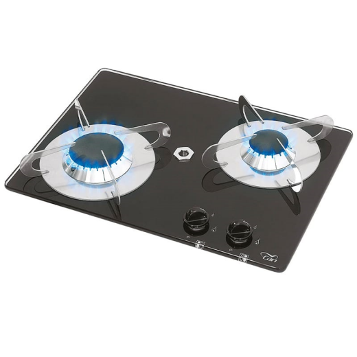 Rectangular built-in cooktop &quot;Gas on Glass&quot; with 2 burners PV1351