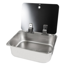 Rectangular sink with tempered glass cover LA1375