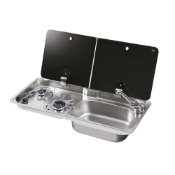Gas hob with 2 burners and right-hand sink FL1765