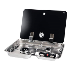 Built-in cooktop with 2 burners and glass lid CAN FC1346-E