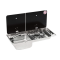 Built-in rectangular CAN cooker with 2 burners and left-side sink FL1402-P (piezo ignition)