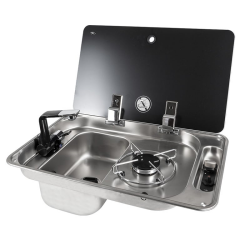 Rectangular built-in gas hob with 1 burner and left-hand...
